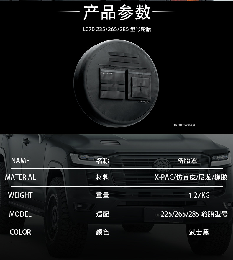 Suitable for Prado URNIETA LC71/76 series NS spare tire cover