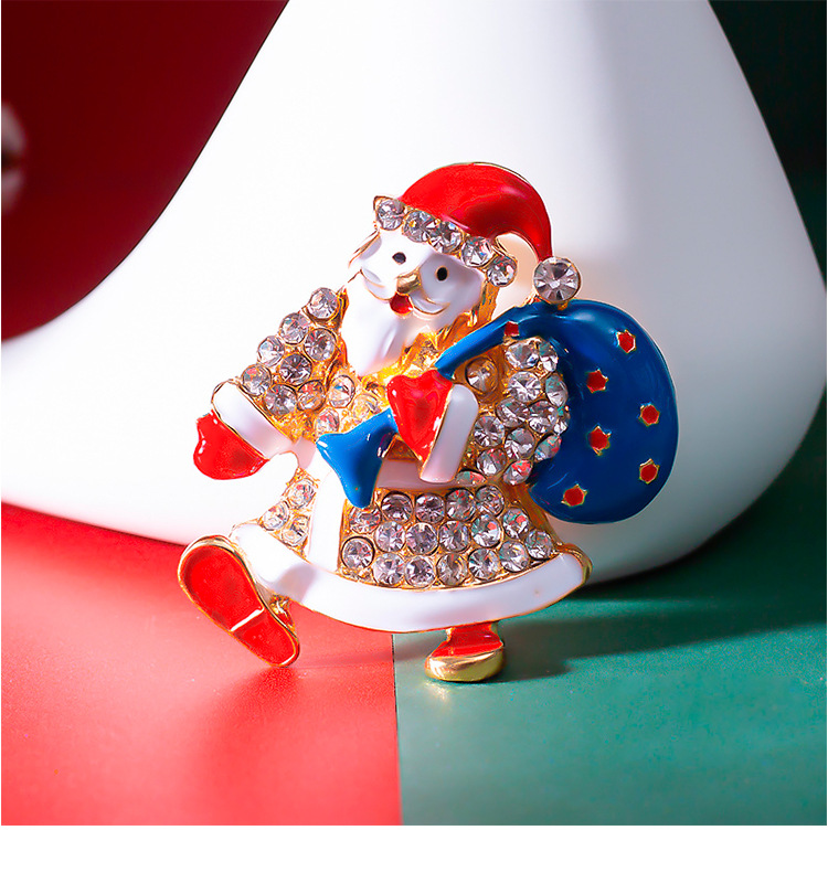 Fashion Santa Claus Alloy Rhinestones Women's Brooches display picture 4