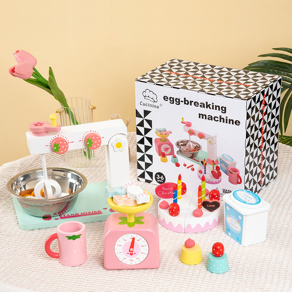 Children's Early Education Simulation Strawberry Egg Beater Cake Cutting and Playing House Family Interactive Educational Kitchen Toy