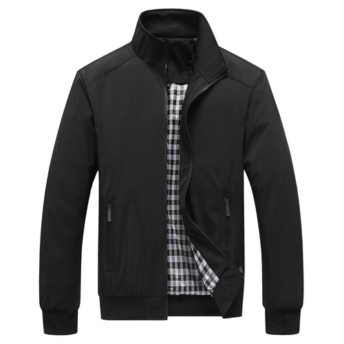 Jacket, men's casual business coat, spring and autumn men's solid color light coat, large size