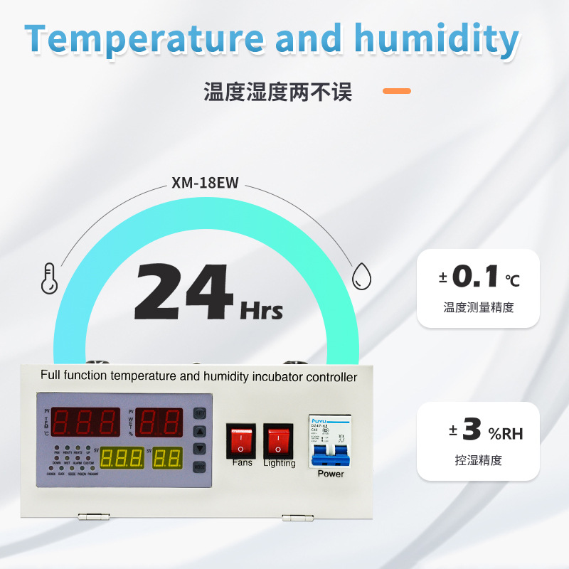 Incubadora automática XM-18EW controlador de temperatura y humedad doble control automático temperatura constante Sistema de Control de incubadora de pollo