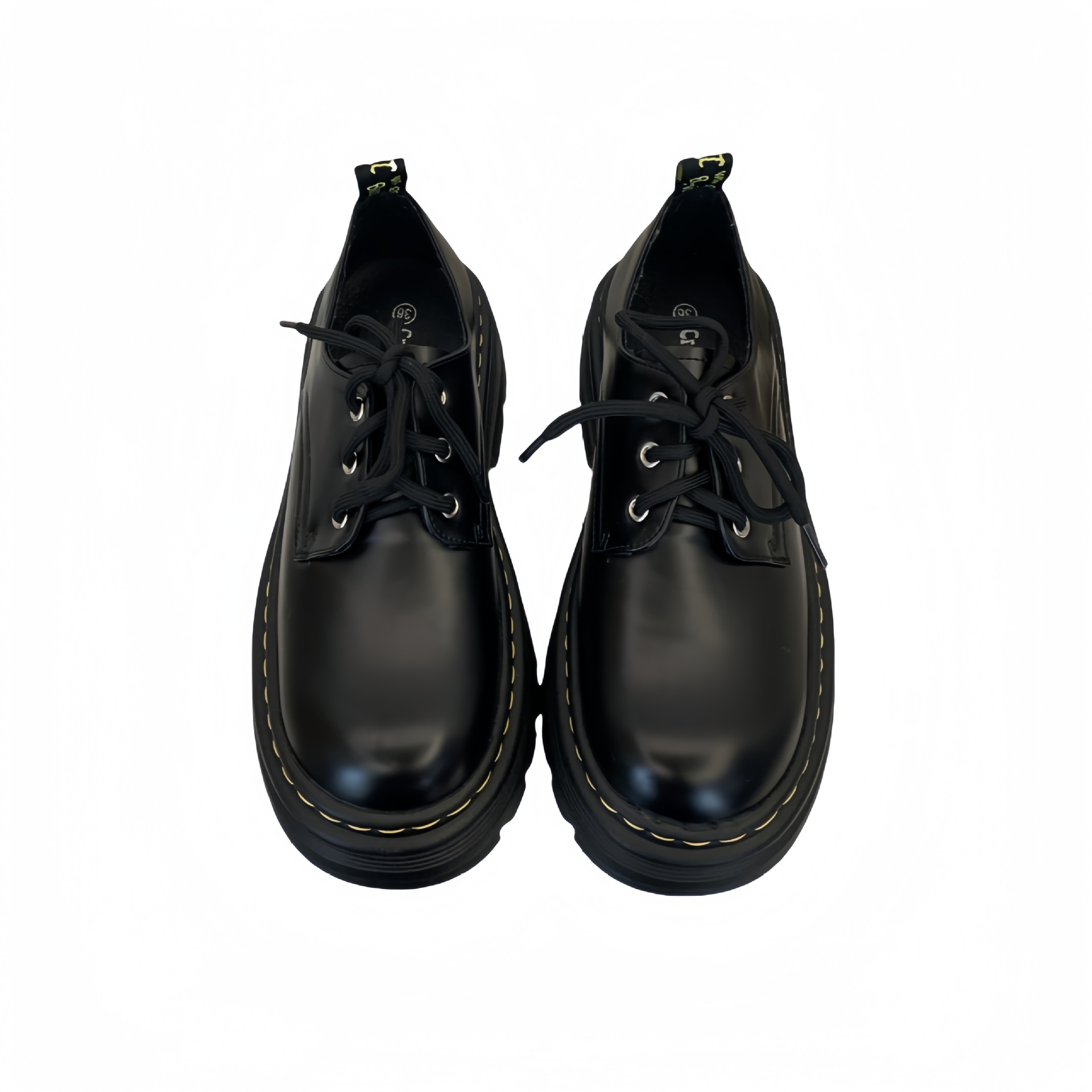 Grape Mom Otoño Nuevo estilo estilo británico con cordones para aumentar los zapatos Lofu de plataforma de tacón grueso Zapatos de cuero pequeños de punta redonda Otoño femenino