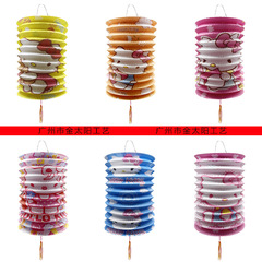 2023 Best Selling New Model Mid-Autumn Festival Paper Lantern Accordion Foldable Cartoon Anime LED Small Light for Children Handheld Lantern