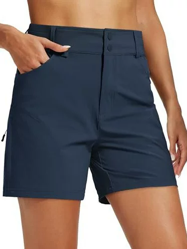 Women's Shorts Hiking Workwear Golf Sports Lightweight Waterproof Shorts with Pockets Suitable for Summer 5inch
