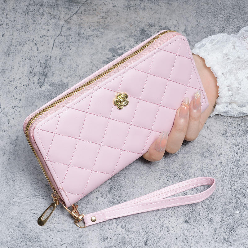 New Style Coin Purse Rhombus Small Fragrance Women's Wrist Wallet Card Holder Multi-Card Slot Women's Cross-Border Mobile Phone Bag Women