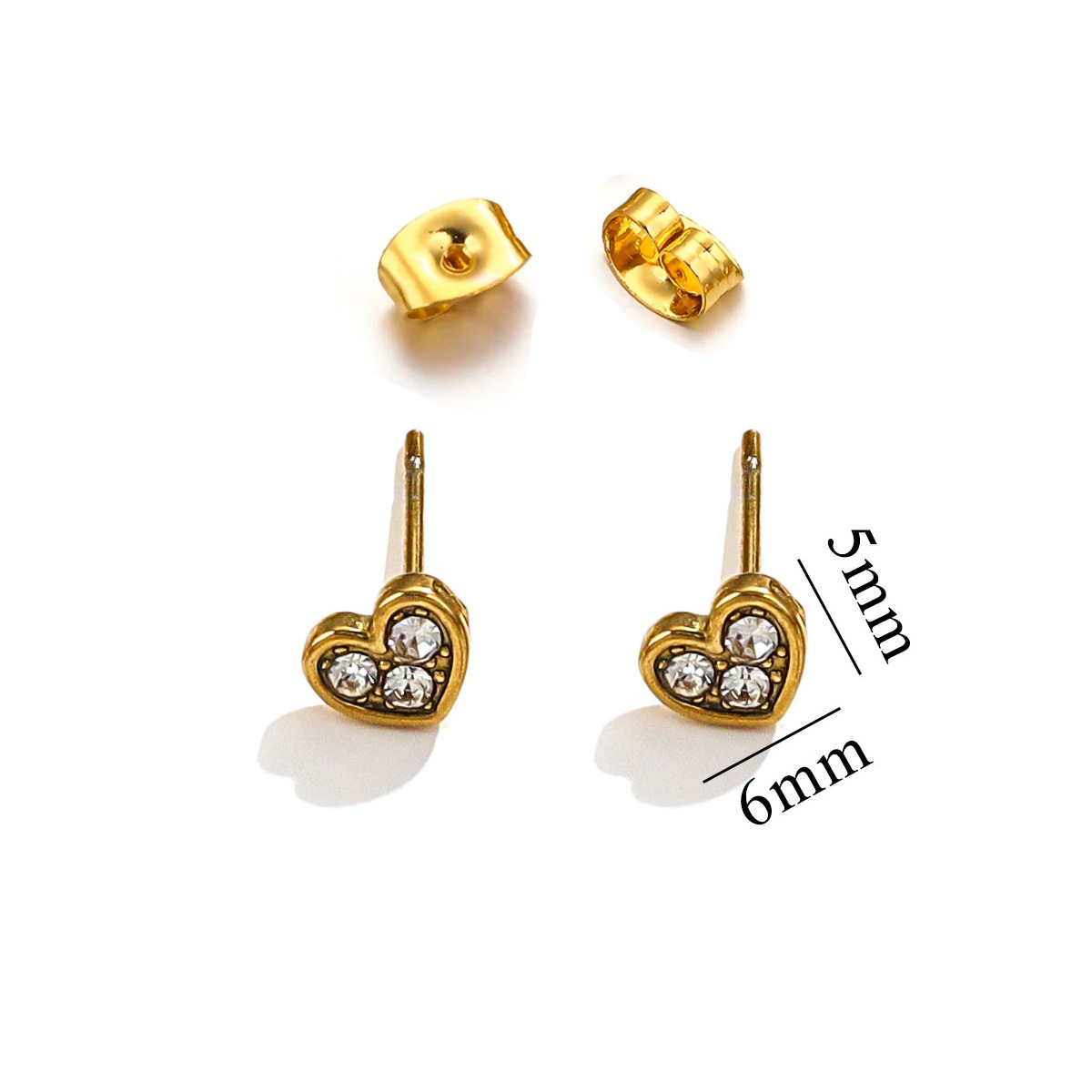 Acero inoxidable Moda europea y americana Personalidad Pendientes retro desgastados Luna Estrella Amor Rayo Pendientes de diamantes Acero de titanio