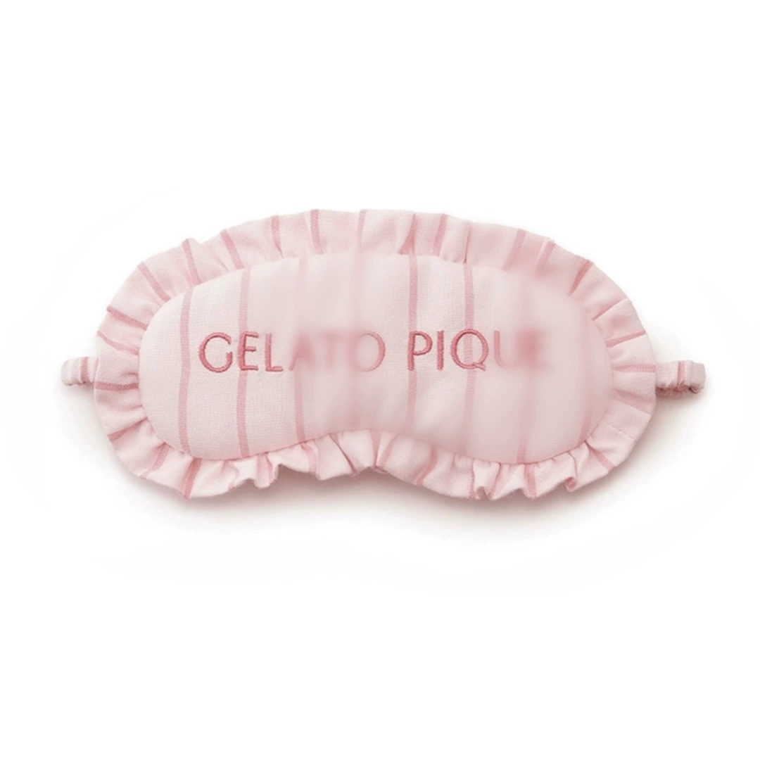 Маска для сна GP без бренда, оригинальная, из мягкого материала, с вышивкой в виде медведя из мягкого мороженого и вишни, с буквенным принтом, светонепроницаемая.