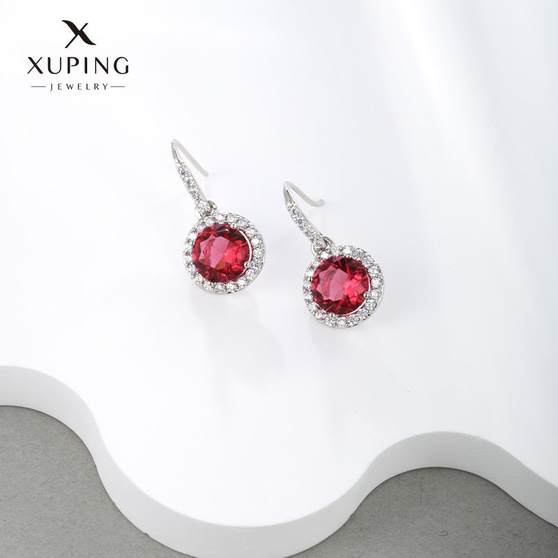 Joyería de Xuing simple personalidad Esmeralda gema artificial gancho para la oreja temperamento femenino pendientes de alta calidad al por mayor