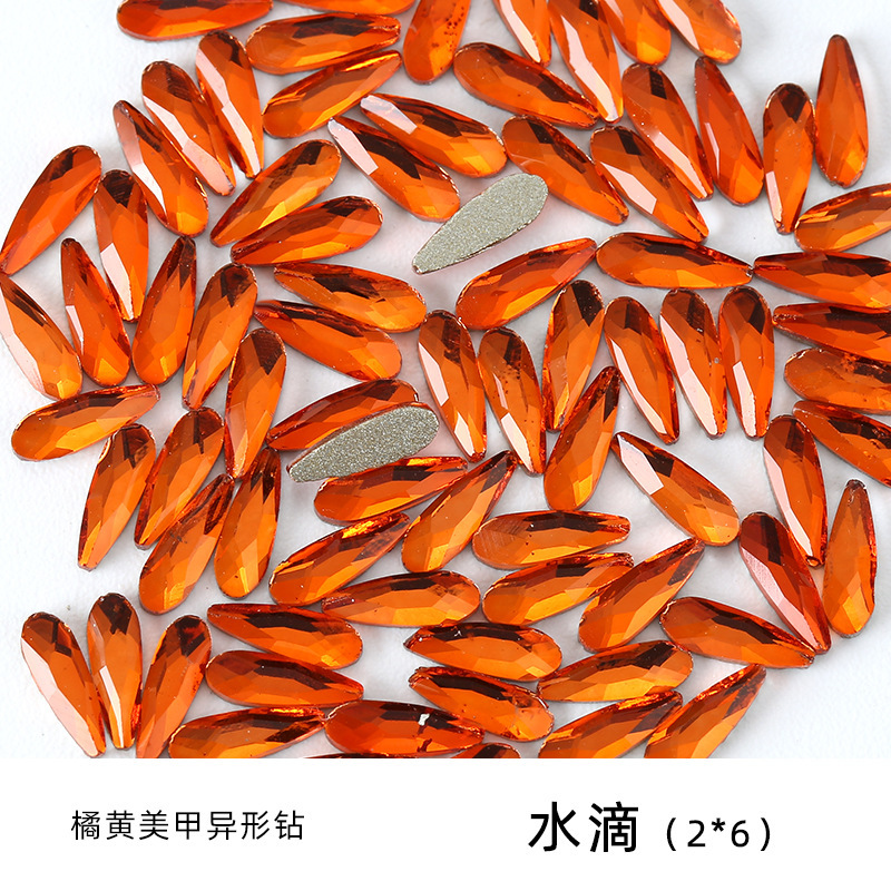 オレンジ色の異形ドリルの美甲ドリルのアクセサリーの卸売りは浦江工場の水ドリルの愛の水滴の馬の目のガラスのドリルを混ぜます。|undefined