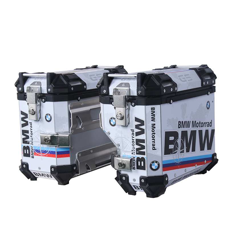 38L Right Exhaust Side Box Motorcycle Universal Aluminum Alloy 45L Tail Box Waterproof Three-Box Anti-Theft Travel Storage Box