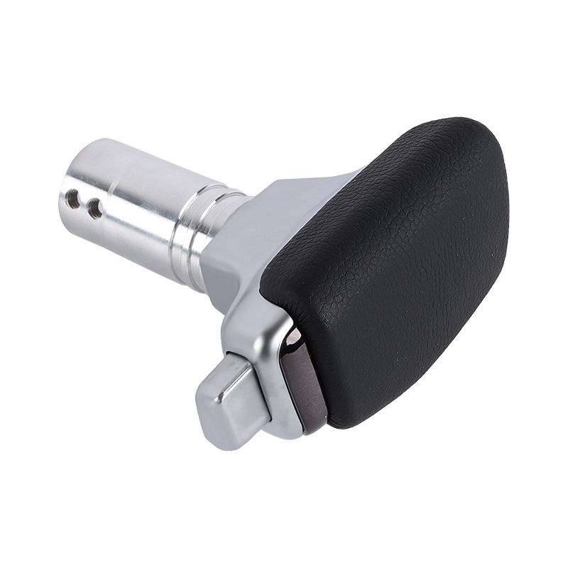 Car modified leather gear head yacht type gear head button type shift lever aluminum alloy wave stick wood grain carbon fiber grain