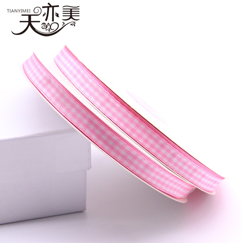 Tianyi Mei 1cm cinta a cuadros al por mayor cinta escocesa 50 yardas/rollo embalaje de regalo cinta de color completo