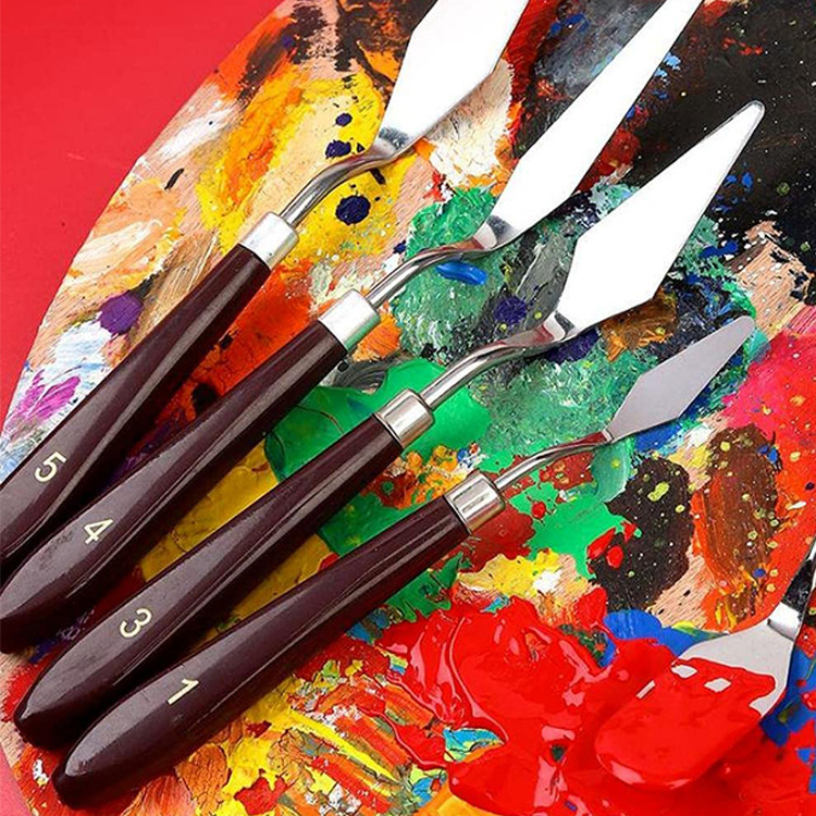 5-piece scraper set, pigment palette knife, gouache scraper, painting knife, direct supply of paint stainless steel art scraper from the manufacturer
