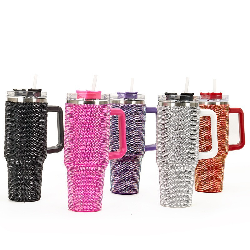Taza de automóvil transfronteriza de 40oz con mango 304 taza de aislamiento frío taza de hielo taza de automóvil transfronteriza de gran capacidad