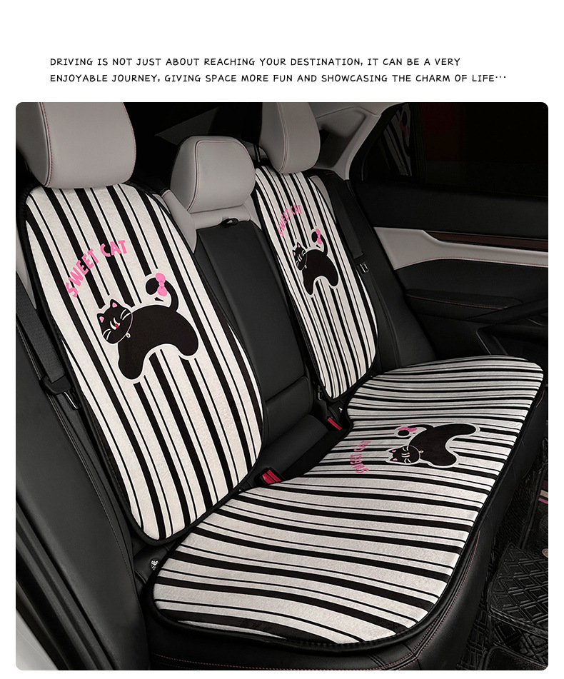 Cartoon Car Seat Cushion, High-End, Cute Cat Car Comfortable Seat Cover, Winter Plush Warm Car Seat Cushion