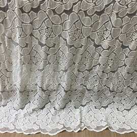 新款棉线绣花网布面料 连衣裙时装童装礼服柔软亲肤花边面料