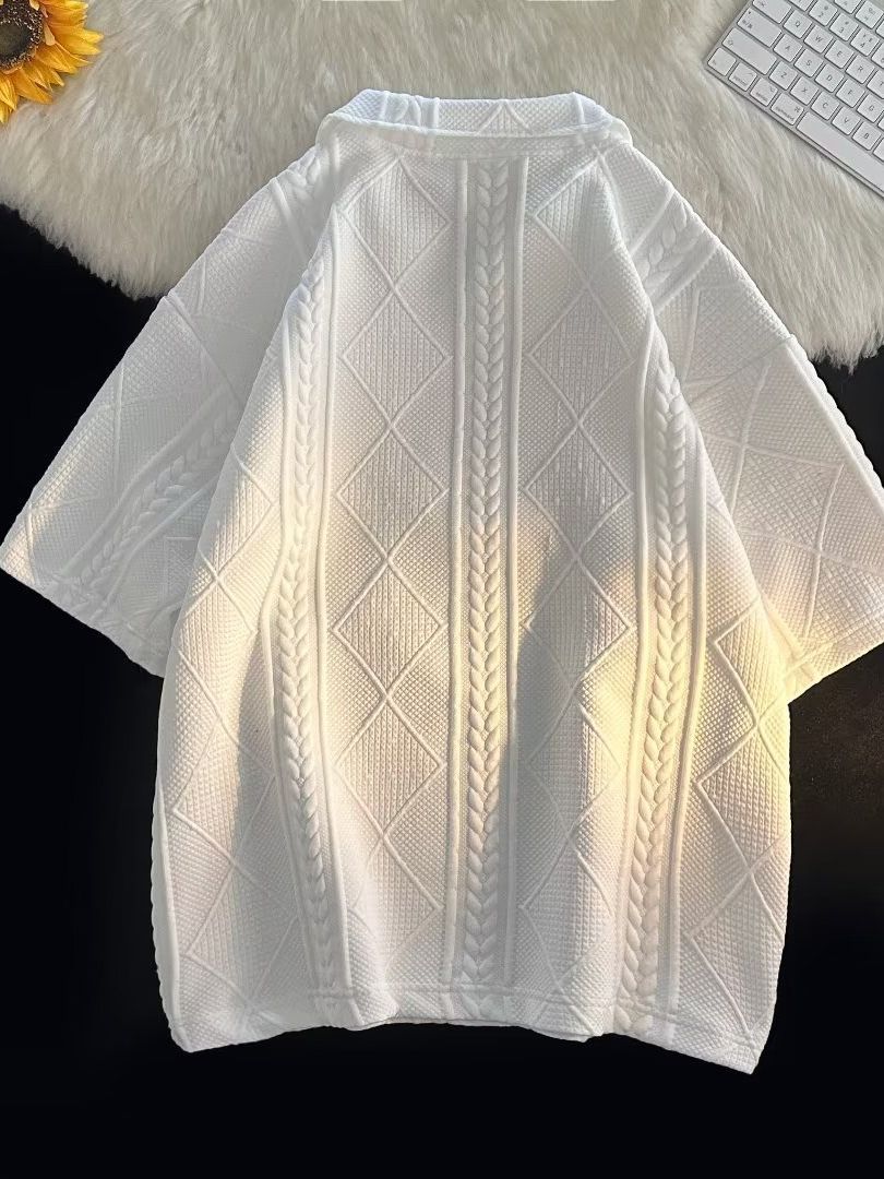 2023 estilo de verano de Hong Kong estilo coreano traje deportivo niños sueltos camiseta estudiante de manga corta simple pantalones recortados de alto sentido