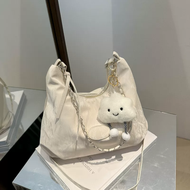 Capacious shoulder bag for students, summer chain, one-shoulder bag