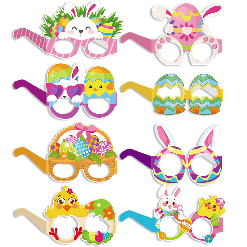 Cross-border Easter theme holiday photo glasses props Amazon rabbit funny glasses party decoration