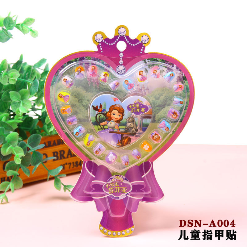 Genuino autorizado de los niños de dibujos animados de diamantes Pegatinas de oído hielo princesa uñas pegatinas chica uñas pegatinas con lima de uñas