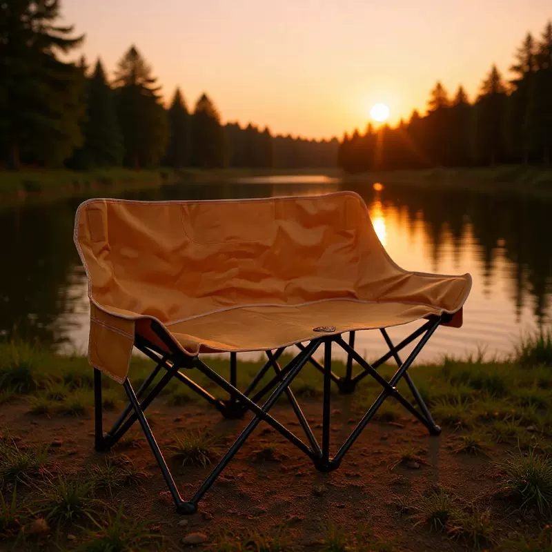 户外便携式超轻折叠椅加宽双人露营简易月亮椅休闲舒适野营钓鱼椅