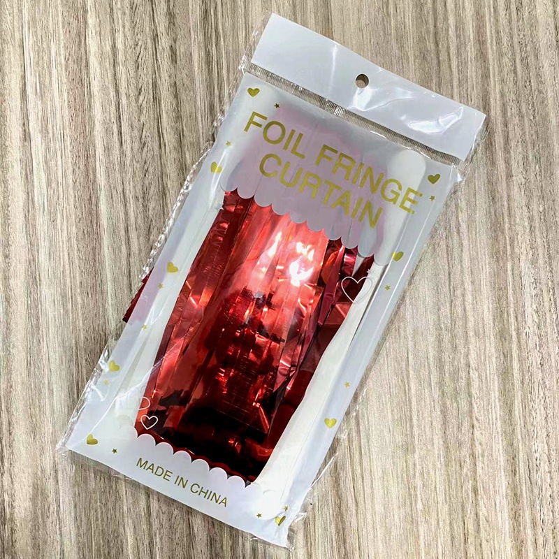 Cortina de lluvia, accesorios de decoración de cumpleaños, borlas, flores de dibujo, fondo de fiesta de boda, cortina de puerta de seda de lluvia de color 1*2m