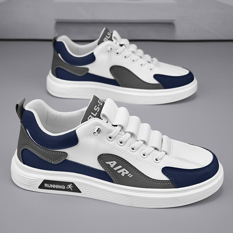 Zapatos de skate para hombres de verano nuevos zapatos deportivos transpirables de cuero de moda juvenil coreano universal zapatos blancos para hombres image 2