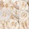 Jewelry, earrings, zirconium, suitable for import, European style