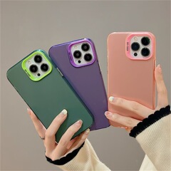 純色シルバーシェル Apple 16 Pro Max用スマホケース iPhone 17 高級14ハードケース 13耐衝撃15新登場