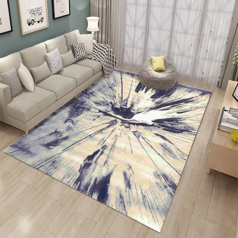 Alfombra nórdica abstracta teñida con tinta para sala de estar, dormitorio y mesita de noche, alfombra de cobertura total, personalizable, lavable a máquina, venta al por mayor transfronteriza.