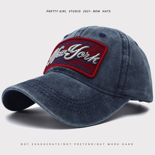 Yiwu Cross-border hats for men summer fashion trend duckbill hats for men retro washed sunscreen soft brim baseball hats for women