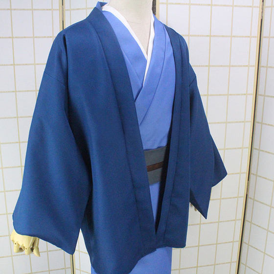 Gintama Koga Shouyou Cosplay Costume Men's Yukata Japanese Style Japanese Clothing Dark Blue Costume
