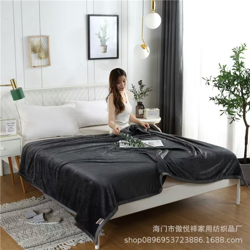 Franela de color sólido engrosada manta de regalo de apertura manta de coral manta de lana caja de regalo de aire acondicionado fábrica de manta directa