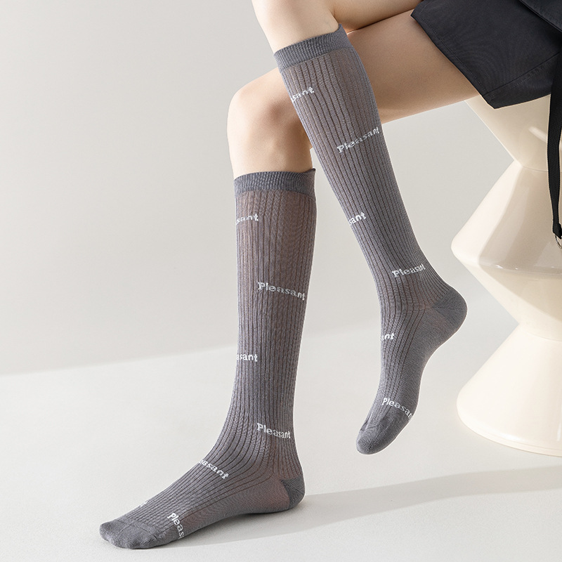 Tide, summer thin black Japanese socks, fitted