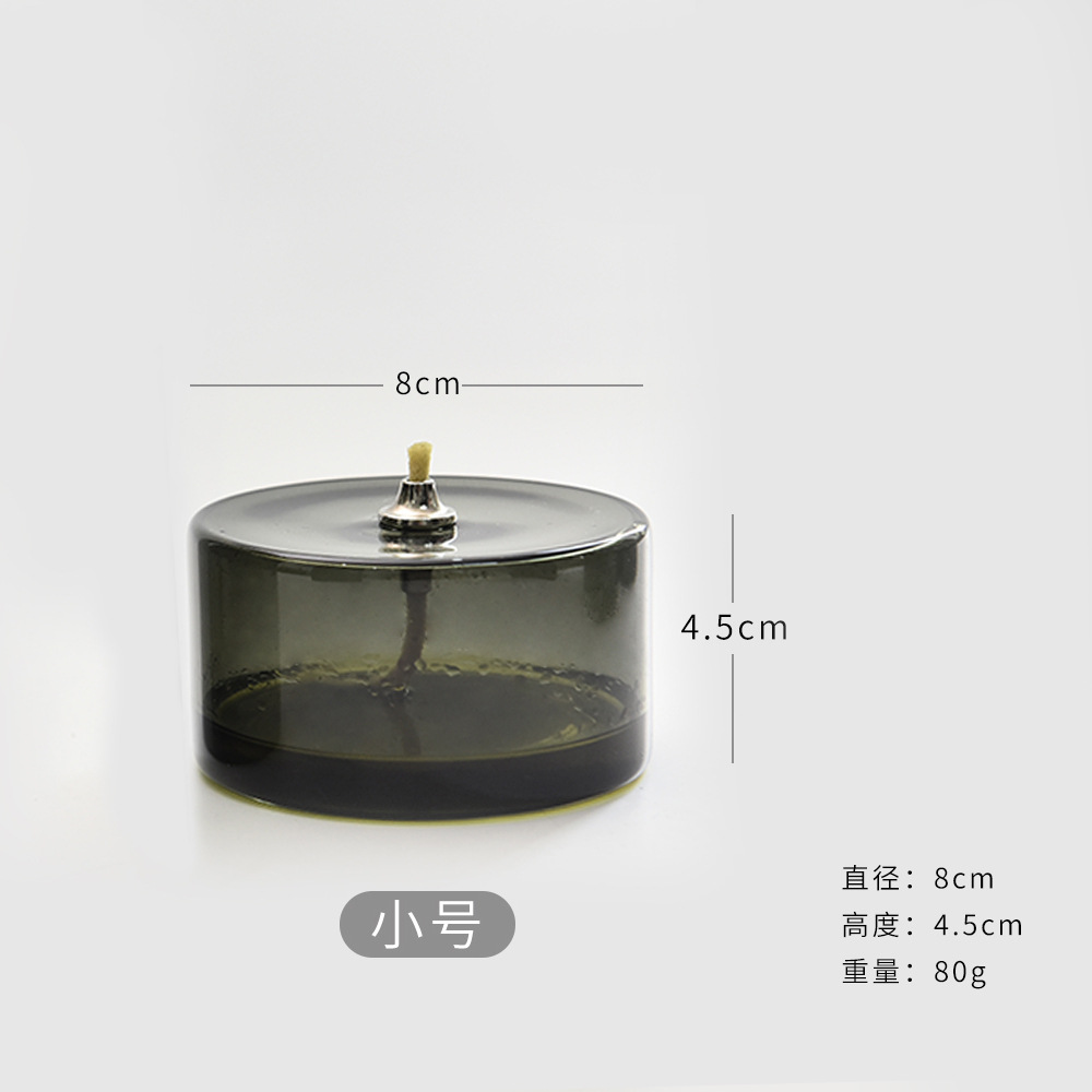 Lámpara de vidrio redonda a rayas de color creativa candelabro decorativo simple lámpara de mantequilla de escritorio doméstica moderna