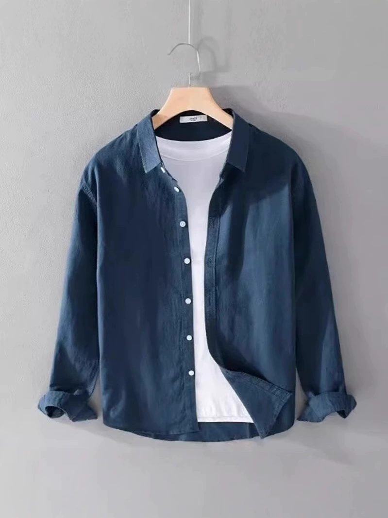 Рубашка, японская летняя одежда, тенденц jacket, хлопок и лён