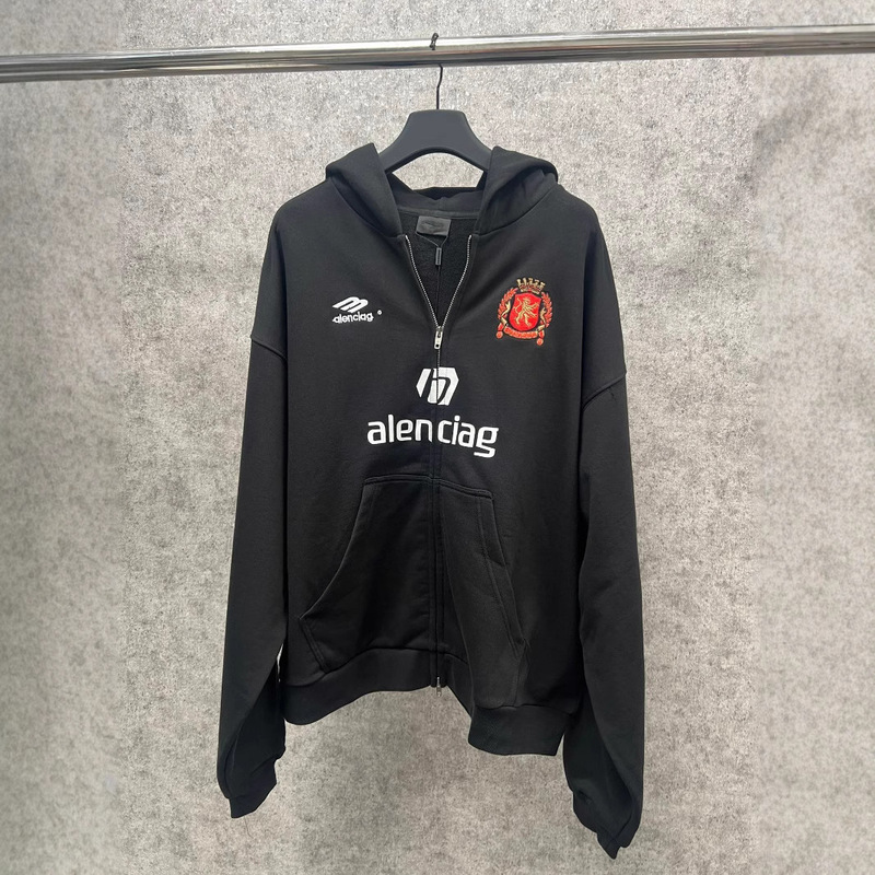 Ins Paris B Home Autumn Manchester United Joint Limited logo Printed Hooded Sweater Family Zipper Cardigan Jacket