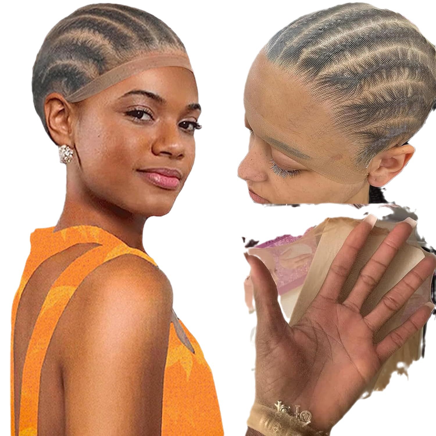 Explosiones Directo hacia abajo HD Wig Cap Peluca Red de cabello HD Lace transparente invisible medias de seda elástica Cap Cap Cap Cap Spot