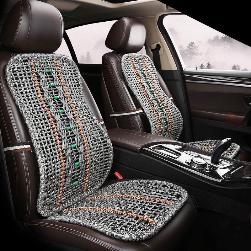 Car Lumbar Support – Qìchē Cool pad - 1-lumbar-support-1-seat-cushion-fish-pattern-silver-gray