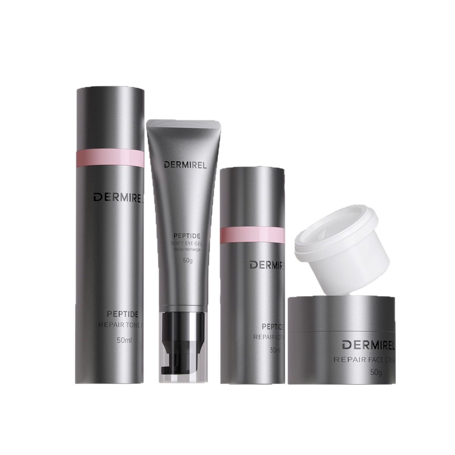 Botella personalizada de maquillaje de belleza médica transfronteriza de alta gama, botella de bomba de presión de vacío de 30ml, botella de crema facial de manguera de crema de ojos de 50g