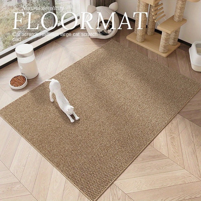 simple color sólido imitación de seda interior y exterior puerta resistente a la suciedad resistente al desgaste almohadilla de suelo para mascotas domésticas para gatos agarrar almohadilla de alimentación image 7