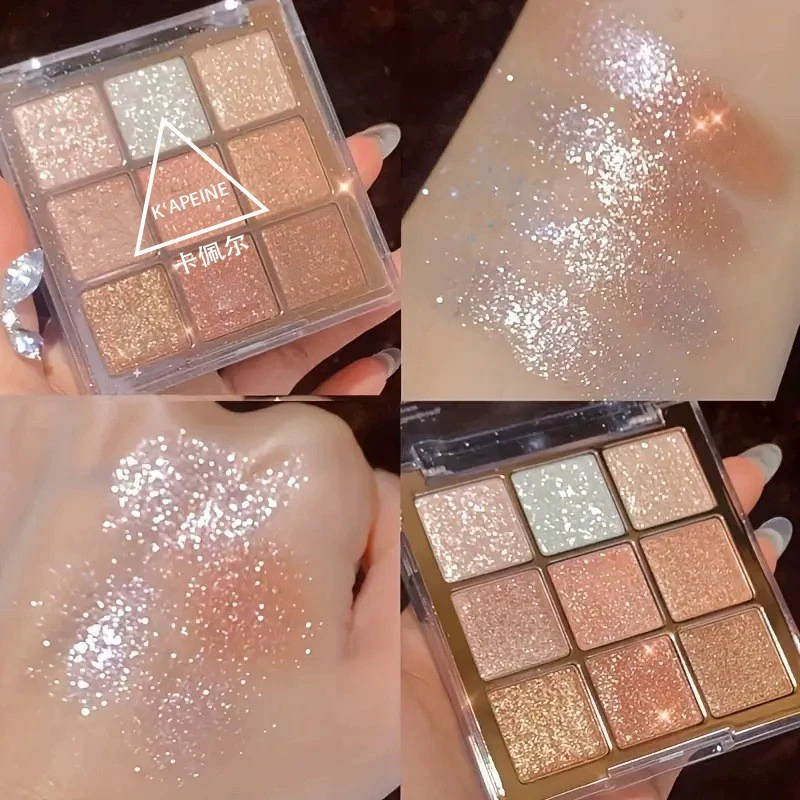 Lixuan Capel Nine Colors Ice and Snow Bright Eyeshadow Exploding Earth Sequins Pearlescent Mashed Potatoes Shiny Brown