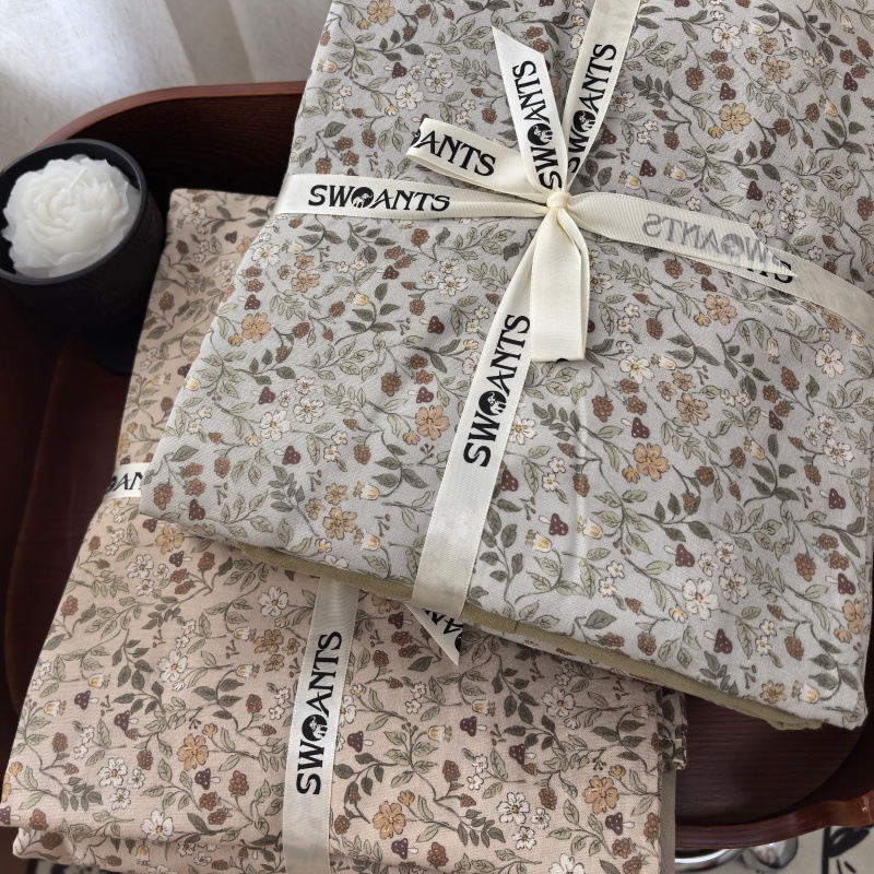 Double Layer Cotton Gauze Bedding Set With Digital Print 4 Piece_voghion.com