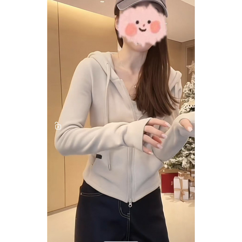 Chaqueta con Capucha Gruesa para Mujer de Acrílico
