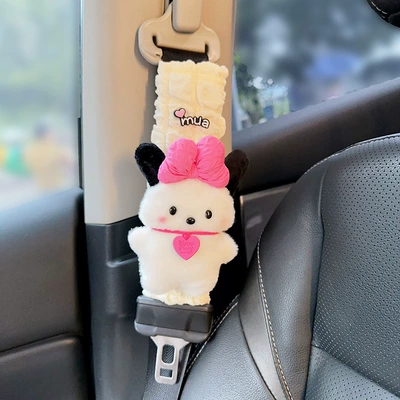 Couple Anti-Ram Neck Women — Seat belt shoulder pad - rose-red-bow-pacha-dog-puff-shoulder-cover-one