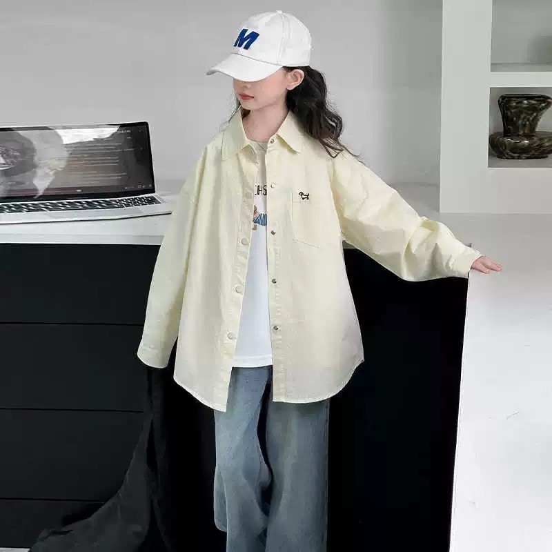 女童外套春秋2025新款中大童宽松休闲衬衫儿童装女孩洋气秋季衬衣|undefined