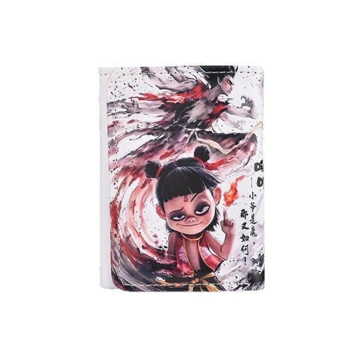 Nezha Aobing themed wallet, short style, children's multi-card slots, cartoon coin purse, large capacity, primary school student card holder, unisex