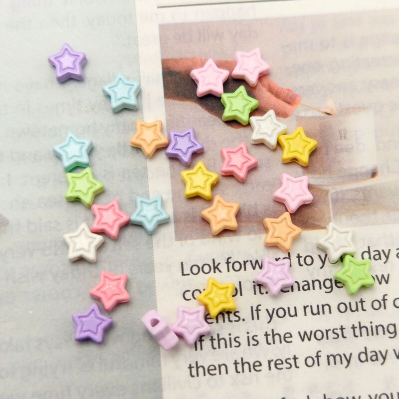 Alloy Accessories Paint Dopamine Bead Star Moon Bead Bracelet Pendant DIY Beaded Five-pointed Star