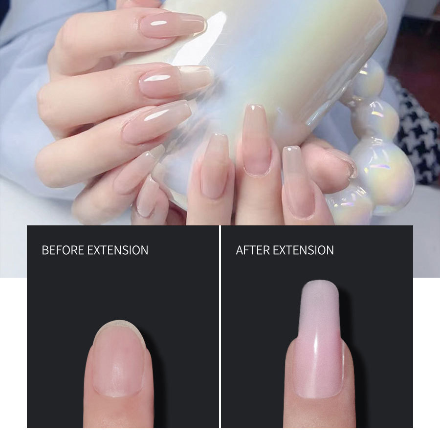 Extensión transfronteriza molde de uñas pieza de uñas de cristal en caja bandeja sin papel reutilizable extensión rápida molde de uñas al por mayor