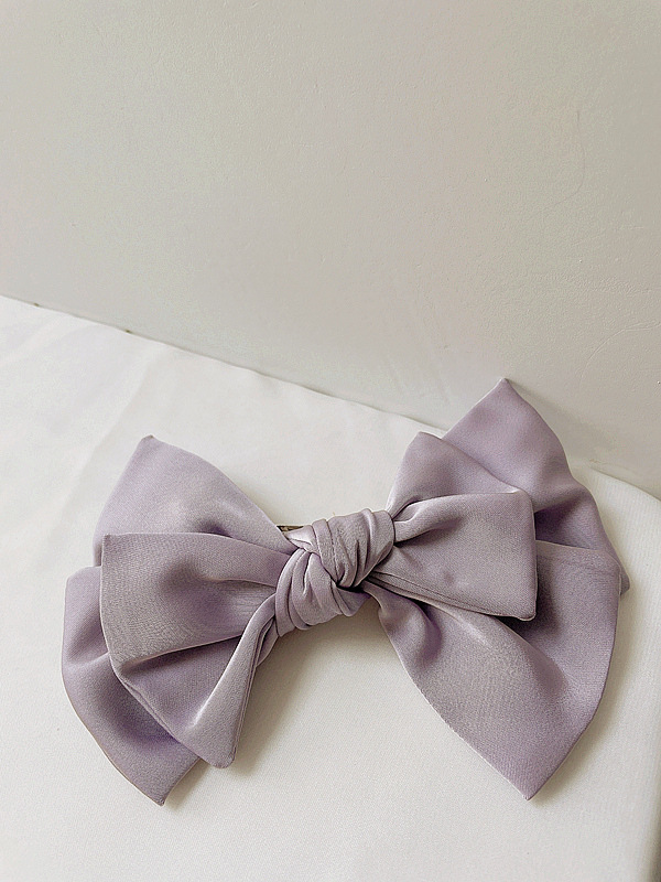Wholesale Jewelry Simple Solid Color Fabric Double-layer Bowknot Hair Clip Nihaojewelry display picture 5
